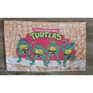 Vintage 1988 Teenage Mutant Ninja Turtles TMNT Double Sided Pillowcase Mirage